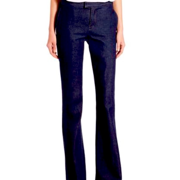 POLO RALPH LAUREN DARK INDIGO HIGH WAIST FLARE DENIM JEANS SIZE 4 - Picture 1 of 13